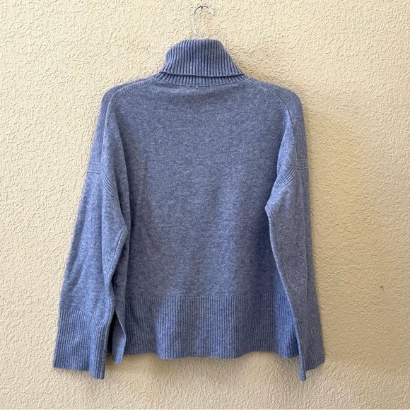 J. Crew Sweater Pullover Turtleneck Wool Alpaca Soft Cozy Classic Basic Blue XS - Picture 3 of 12